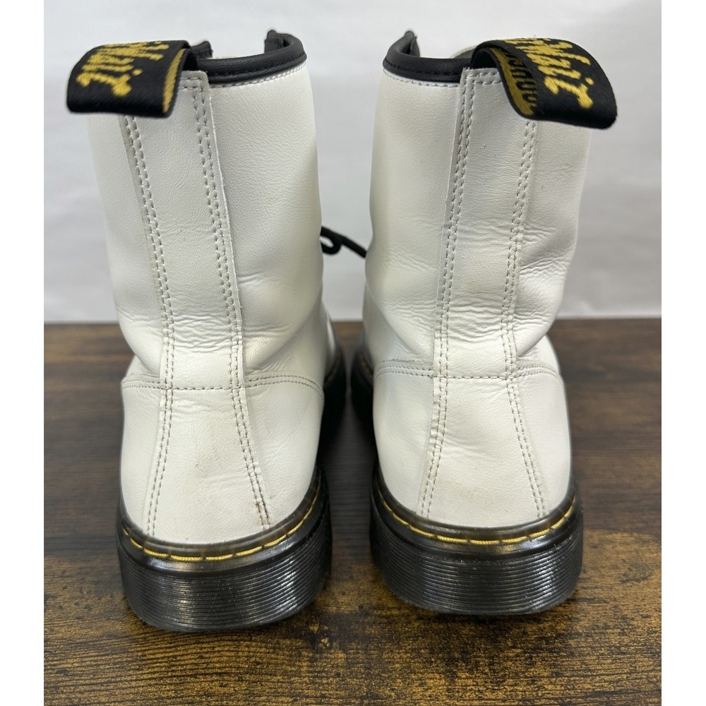 Dr. Martens Zavala White Leather Lace Up Combat Ankle Boots Women's 10 Men's 9 - Picture 12 of 16